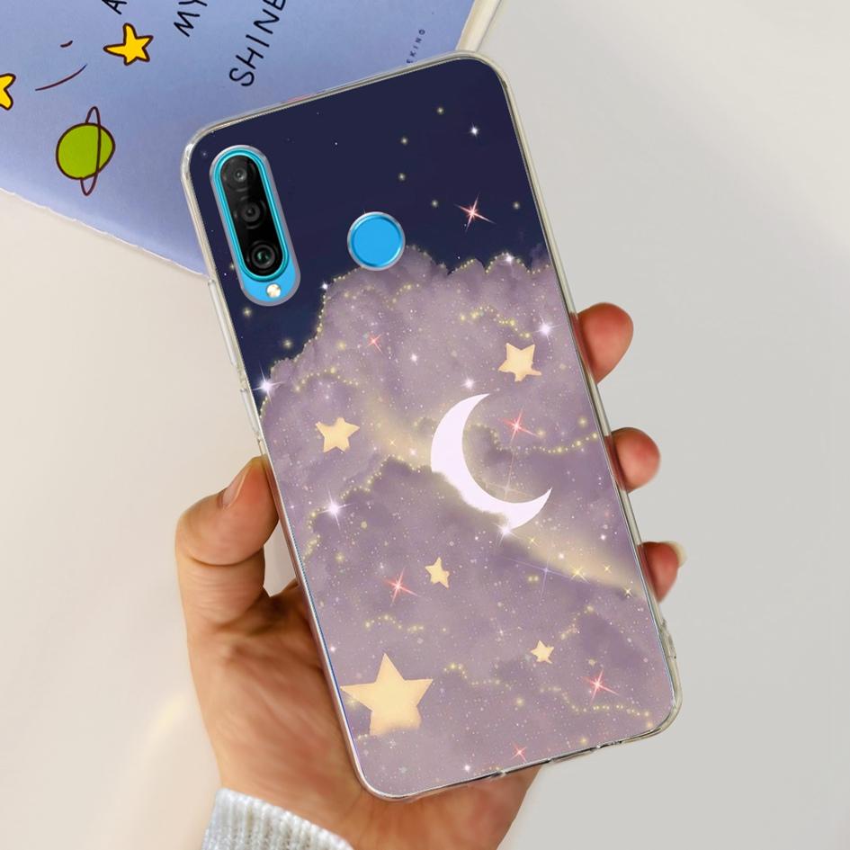 For Huawei P30 Lite Case MAR-LX1M MAR-L21A MAR-LX1A Cute Astronaut Cover Clear Silicone Bumper For Huawei P30 Pro Lite P 30 Capa