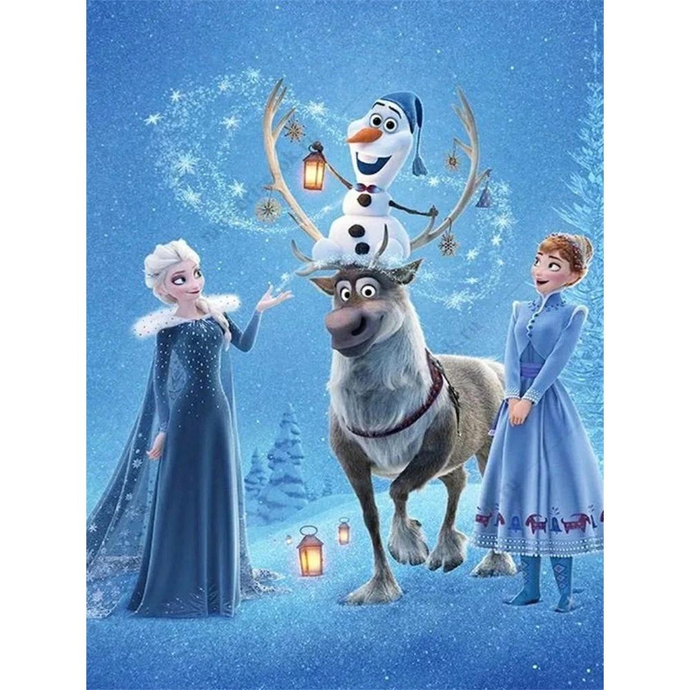 

Disney Diamond Painting Frozen Christmas Theme Illustration Mosaic Art DIY Cross Stitch Embroidery Set Full Diamond Home Decor Gift Round 20x30cm