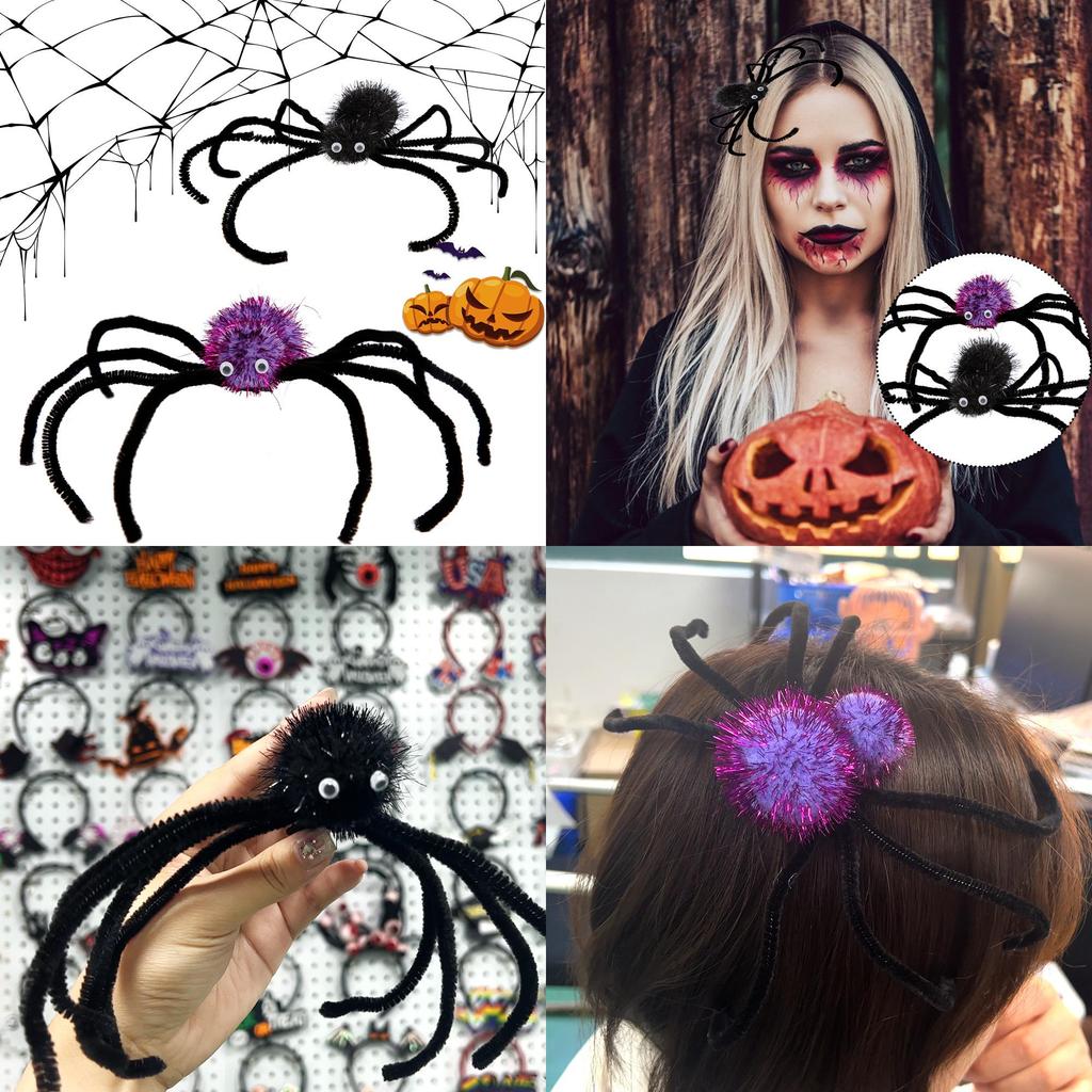 Spider Hair Clips For Halloween Black Purple Large Spider Claw Clips For Thick Thin Hair Decorations