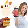 6 PCS/Set Halloween Ghost Smartphone Figurine Decoration Mini Model Doll Mystery Box  Peel-and-stick Ornament Surprise Box Gifts