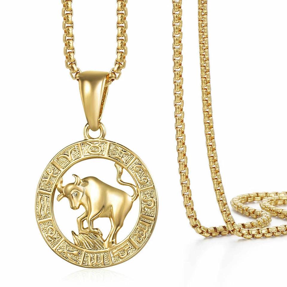 12 Constellation Pendant Stainless Steel Necklace Women and Men Jewelry Gift Accessories