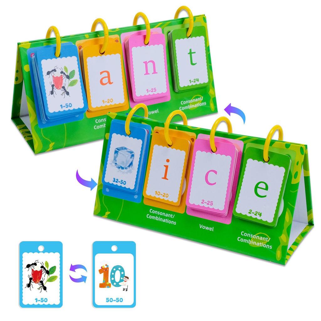 3D English Flashcards for Parent-Child Interaction - Educational Desktop Cards with Pictures and Text for Color Learning.