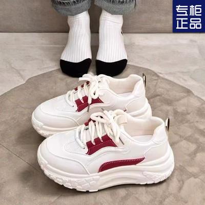 2025 primavera e autunno nuovo studente bianco moda suola spessa rialzante tendenza popolare versatile sportivo casual scarpe da donna