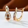 Popular Champagne Jinbao Blue Diamond Angel's Tears Ear Buckle Women's Niche Design Micro-inlaid Zircon Jewelry