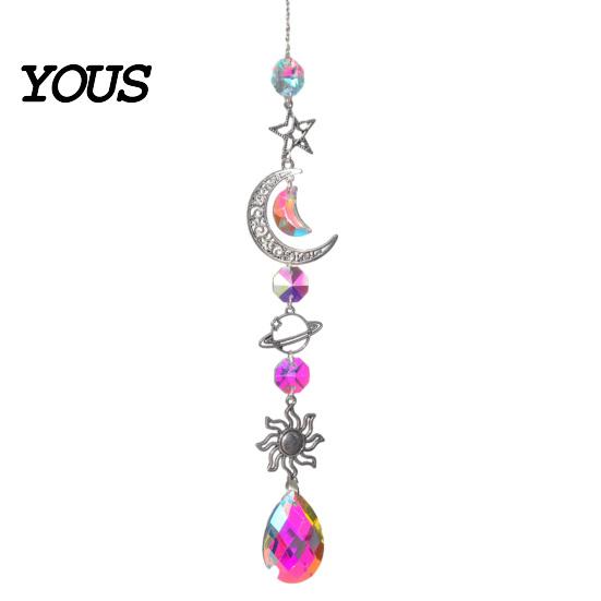 Wall Hanging Decor Colorful Crystal Suncatcher, Sun Catcher for Windows, Healing Glamorous Decoration Home, Crystals Prism Rainbow Maker,