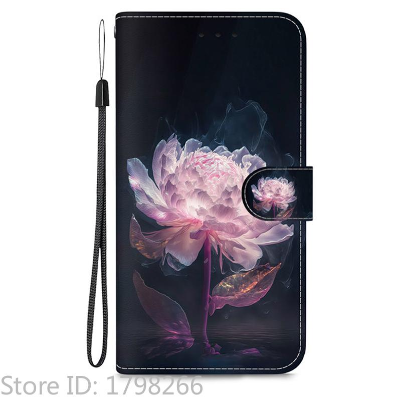 Elegante Portafoglio Colorato con Fiore Custodia per Telefono per Samsung Galaxy A27 5G SM-A276 A 27 Copertura in Pelle Flip Magnetica Carino Modello 3D Capa