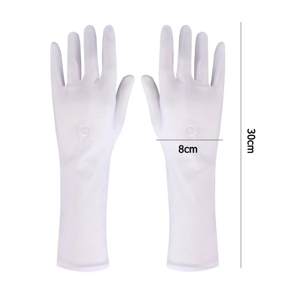 Mid-long Sunscreen Gloves for Women Summer Spring Lady Stretch Anti UV Slip Resistant Driving Gloves Breathable Thin Gloves