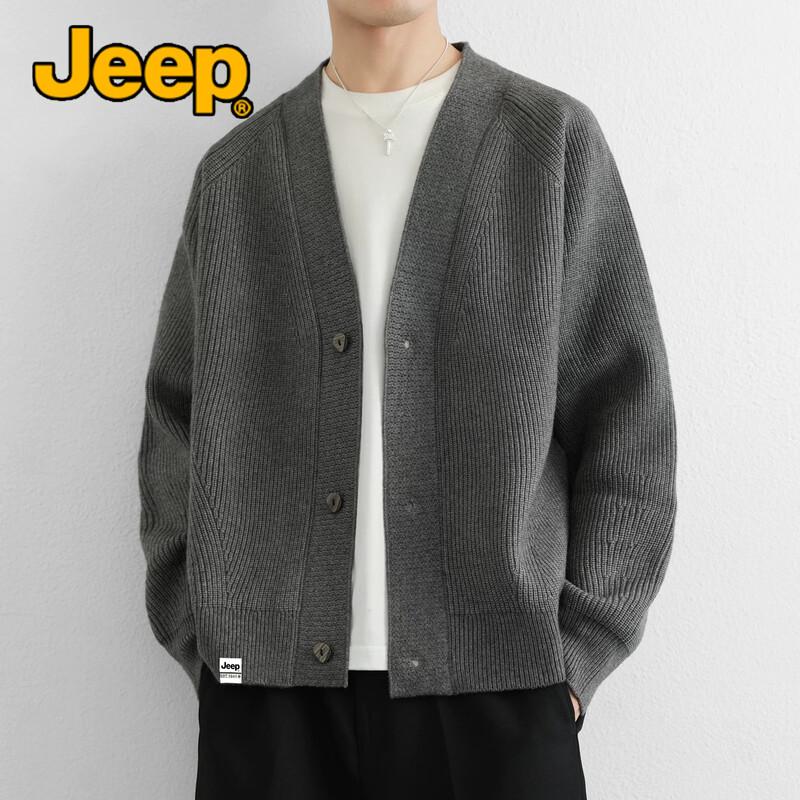 JEEP Men's V-Neck Knit Cardigan