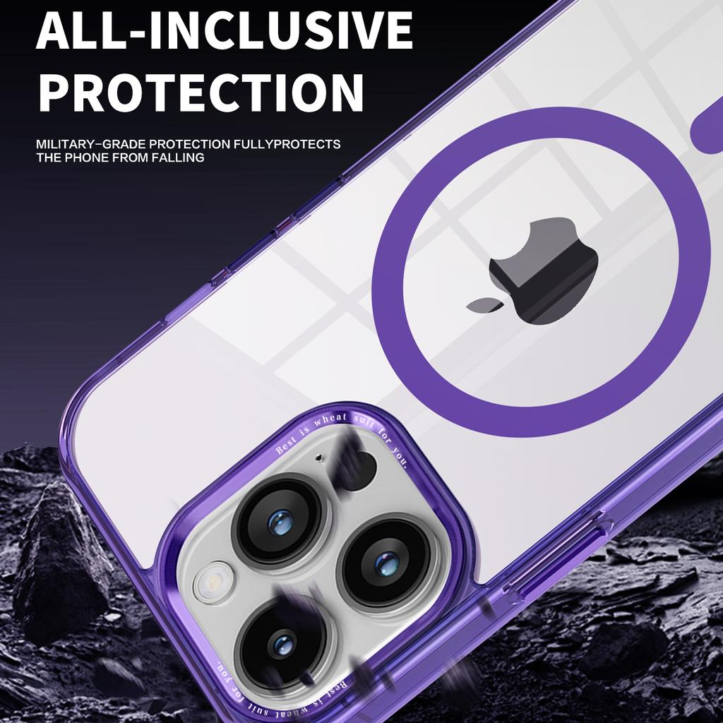 MagSafe Shockproof Magnetic Wireless Charging Case for iPhone 15Plus 15Pro Max/13 Pro Max/14 Pro Max/12 Pro Max Clear Silicone Phone Bumper Cover Case