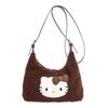 Hello Kitty Plush Tote Bag For Women And Men With Cartoon Pattern And Padded Shoulder Strap