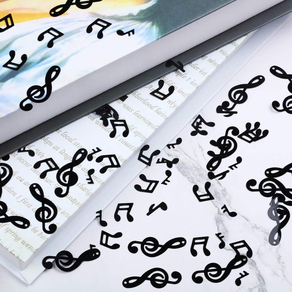 Gejoy 3000 Pcs Music Notes Confetti Mini Music Party Decorations Musical Table Centerpiece Confetti Graduation Black Clef Cutouts for Disco Party