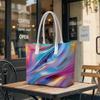 Colorful Fluid Art Tote Bag Fashion Casual Portable Shoulder Bag for Daily Use