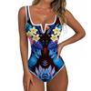 Women's Color-Blocked One-Piece swimsuit With A Sexy V-neck