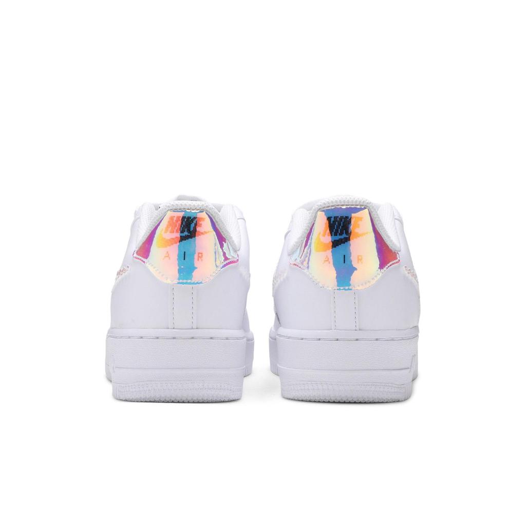 Nike Air Force 1 LV8 Grade School 'Digital Swoosh' (Unisex) White / Multi-Color / Black Kids' Skateboarding Shoes CW1577 100