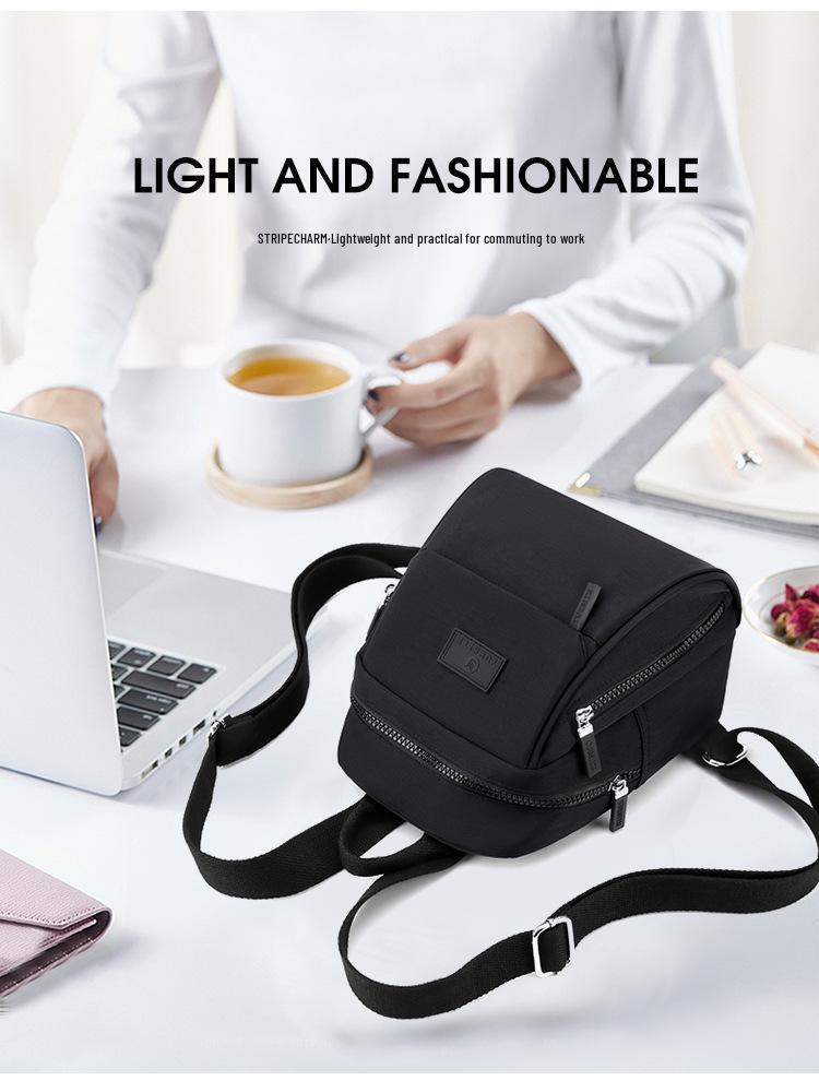 Dámský mini nylonový ležérní batoh - Módní školní a cestovní taška