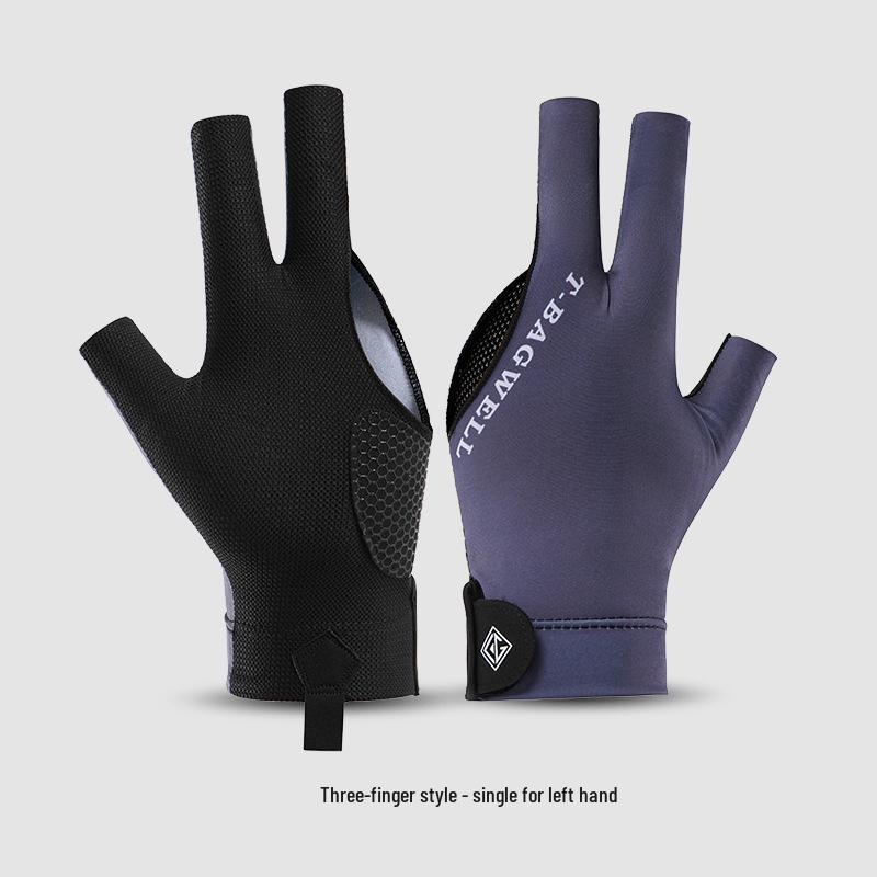 Billiard 3-Finger Fingerless Gloves: Thin, Breathable, Sweat-Wicking, Anti-Slip Snooker Pool Gloves, Single Full-Finger Pack.