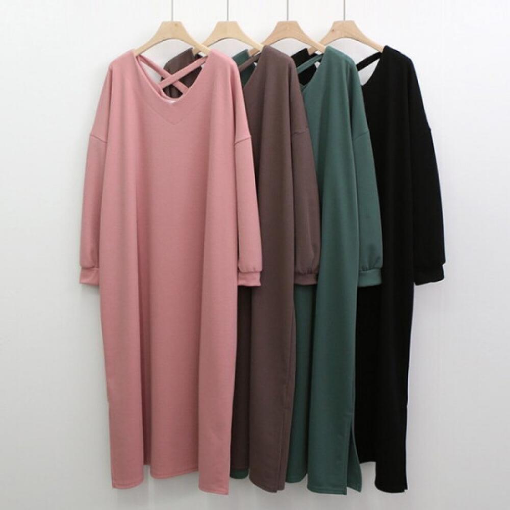 From Heart Women S Back String croSS Boxy Fit Long dreSS