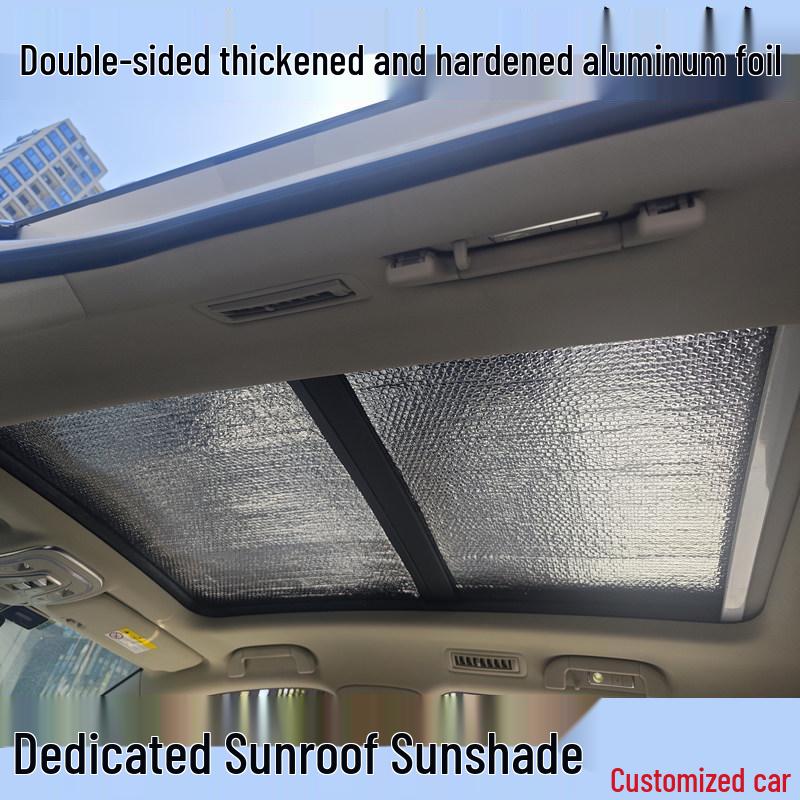 

Enhanced Windproof Sunshade with Thick Aluminum Foil for Panoramic Car Roof - Sun Protection & Heat Insulation Customizable for All Car Models (Sunroof)