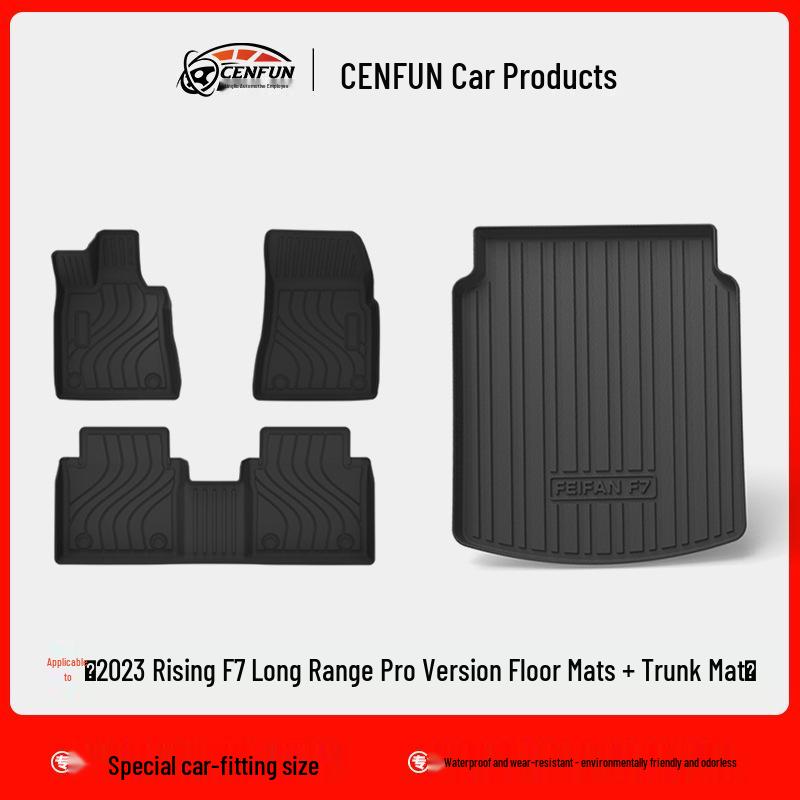 Eco-Friendly TPE Car Floor Mats & Waterproof Trunk Mat for '23 Rising F7 ER6 - Wear-Resistant Galaxy Carpet