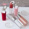 4ml Leerer Lipgloss-Tiegel Klarer Quadratischer Kosmetikbehälter mit Großer Bürste Schlüsselanhänger Lipgloss-Tiegel Make-up-Probenflasche