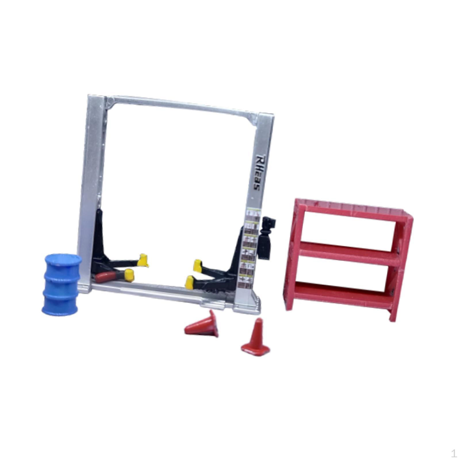 

1/64 Диорама Автогараж Миниатюрная Симуляция Козловой Кран Сцена Модель Мебель Дорожные Конусы Argent Lift