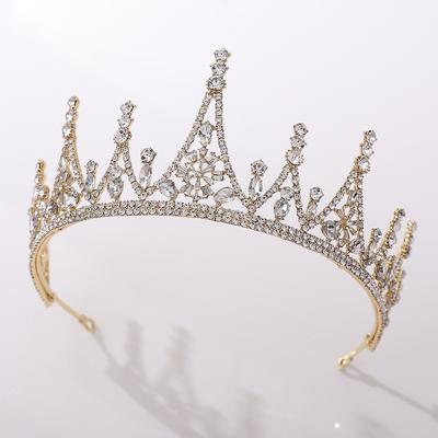 Bridal Tiara Golden Baroque Crown Atmospheric Wedding Dress Wedding Adult Birthday Princess Crown