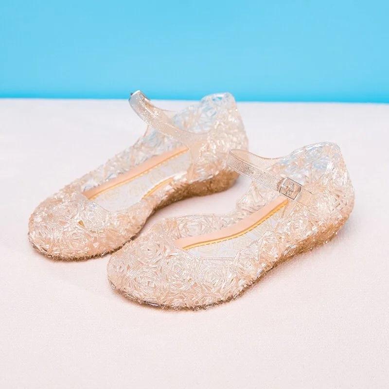 Cross-border Summer Frozen Princess Elsa Girls' Crystal Sandals - Cinderella Inspired High Heels