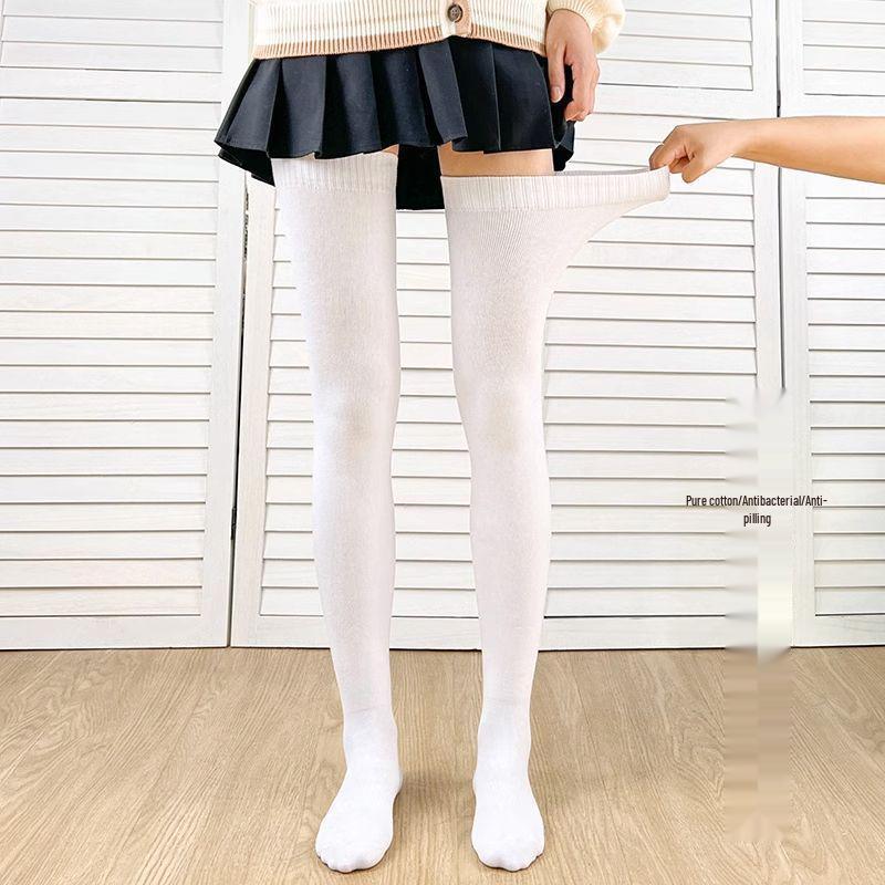 Plus-Size Fleece-Lined Non-Slip Thigh-High Socks for Women - Extra Thick, Over-the-Knee, Ideal for Autumn/Winter