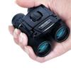 Folding Pocket Binoculars Compact Travel Mini Telescope HD Bak4 Optics Lenes Easy Focus 40*22 Colour Black