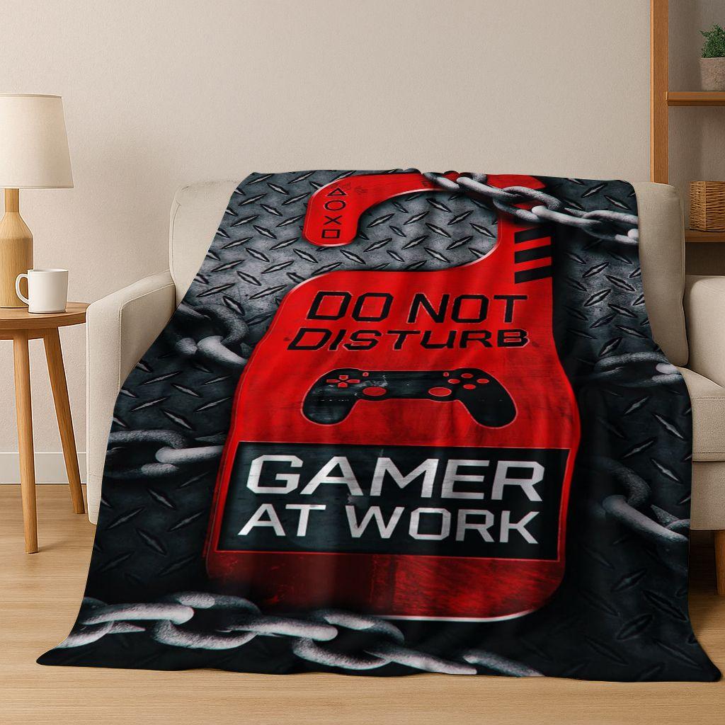 26 Style Gamer Zone Game Controller Flannel Blanket,Warm and Cozy Soft Throw Blanket for Home Bedroom Bed Sofa Travel Cover Kid