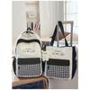 Lightweight and largecapacity backpack, new Japanese ins, highvalue, fresh and sweet plaid, junior high school schoolbag.