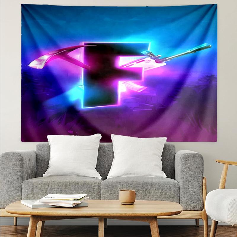 F-Fortnite game Tapestry for Bedroom Aesthetic Classroom Tapestries Wall Hanging for Living Room Dorm Office,Ideal Creative Gift