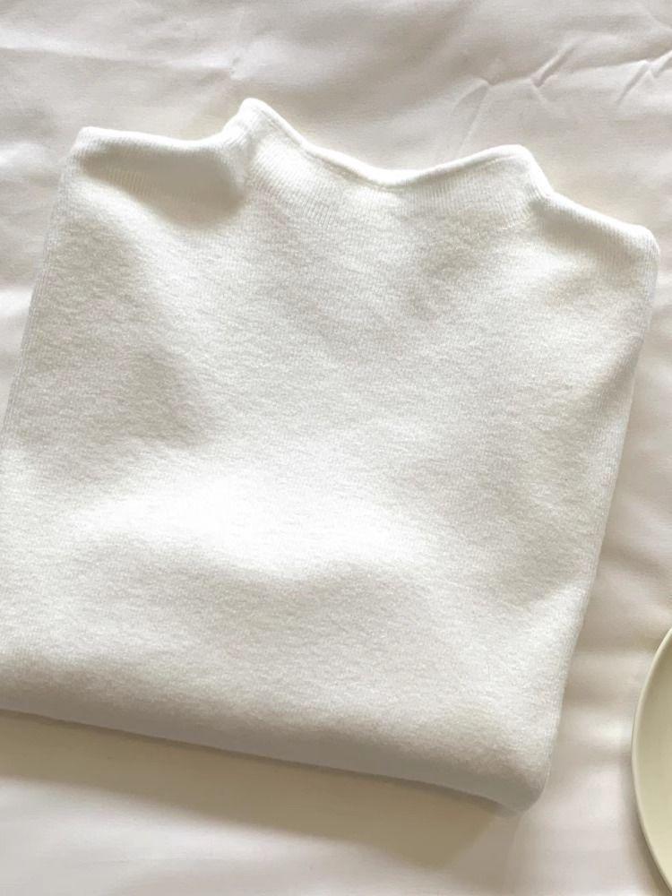 Plus Size Korean Style Soft Stand-Up Collar Sweater for Fall/Winter