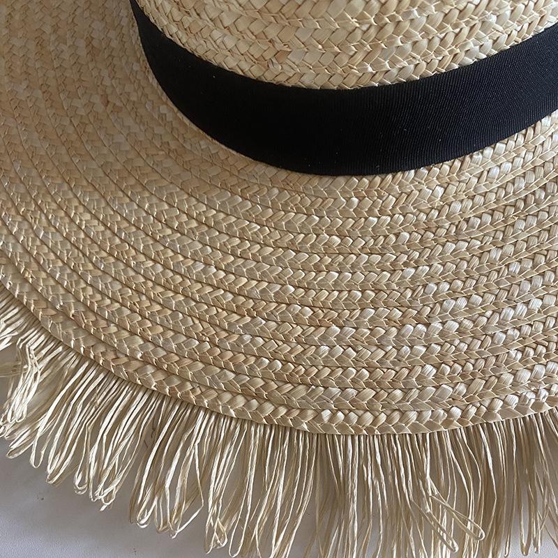 Straw Straw Hat Big Eaves Panama Rough Edge Sunshade Sunscreen Hat Export Sun Hat