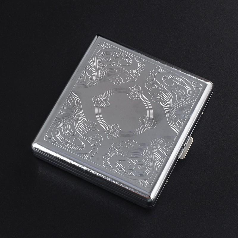 20PCS Metal Cigarette Box Stainless Steel Embossed Portable Cigarette Case Personalized Fashionable Storage Box Smoking Tool