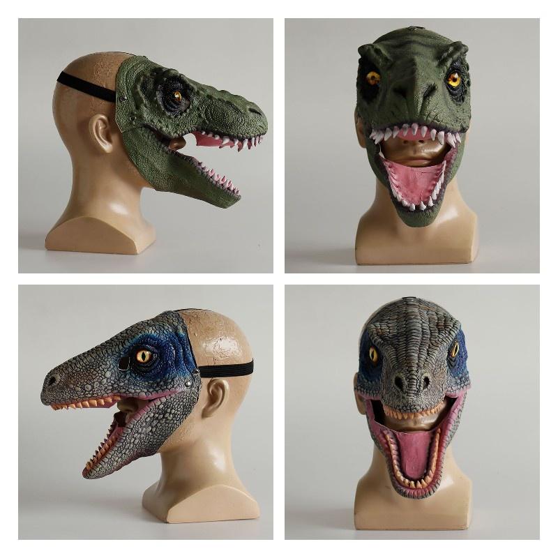 Jurassic World Dinosaur Latex Mask Headgear Tyrannosaurus Rex Halloween Cosplay Prop