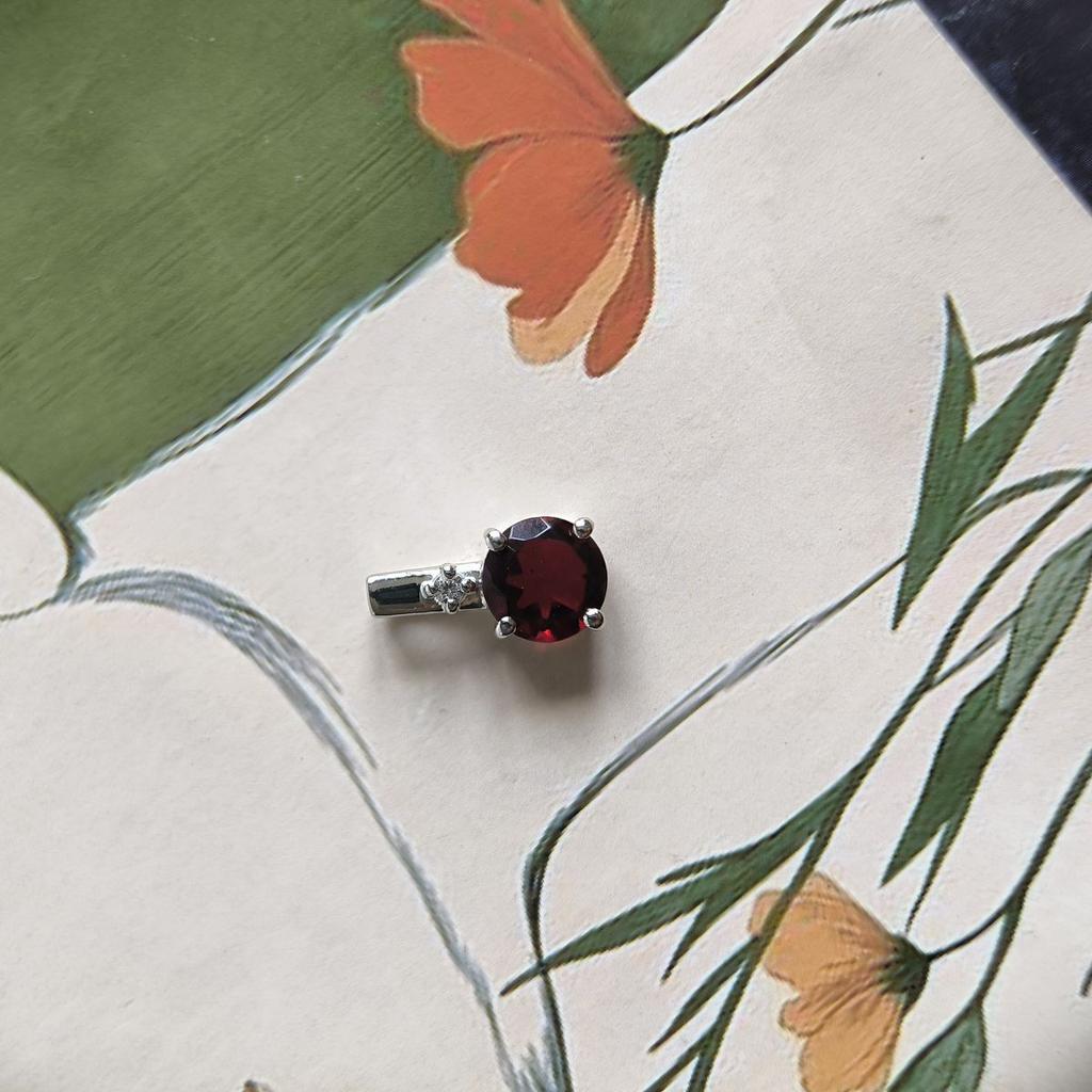 Серебряная подвеска с гранатом nano 1.45ct, фианитами (60002160)