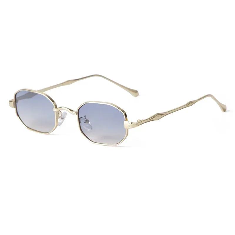 

Laurinny New Trendy Rectangle Sunglasses Brand Design Metal Small Frame Sun Glasses Women Men Square Shades Eyewear Uv400 Female as picture