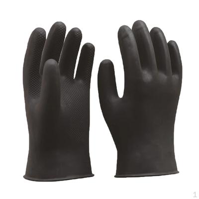 Long Industrial Rubber Latex Gloves Gardening - Black 31cm