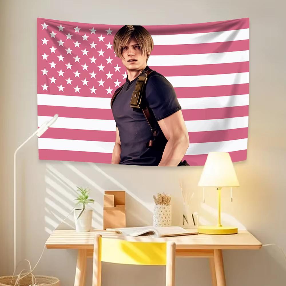 Leon Kennedys American Flag Tapestry Hippie Decorative Wall Tapestry Room Decoration Items Home Decor Dorm Wall Hanging Backdrop