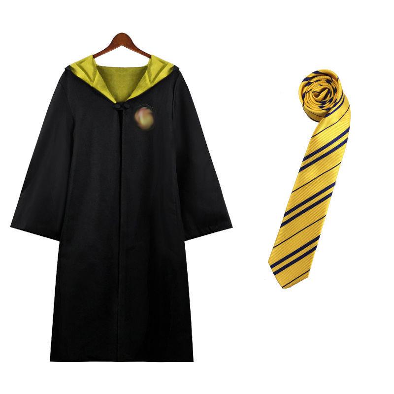 Harry Potter Wizard Robe Cosplay Costume for Kids & Adults - Magic Cloak Cape for Halloween