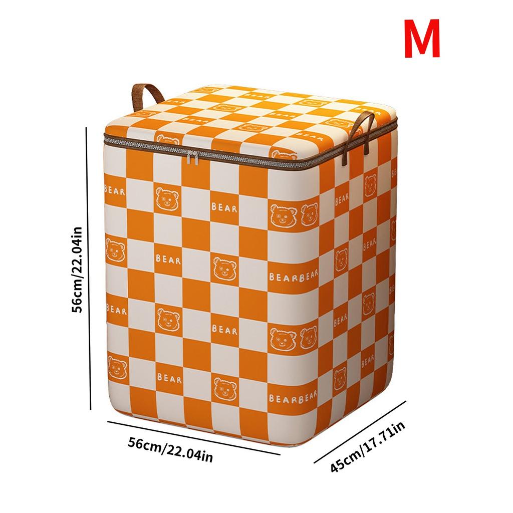 Houndstooth Non-woven Storage Box Bear Pattern Large Capacity Clothing Quilt Storage Bag Student Dormitory Moving Packaging Bag