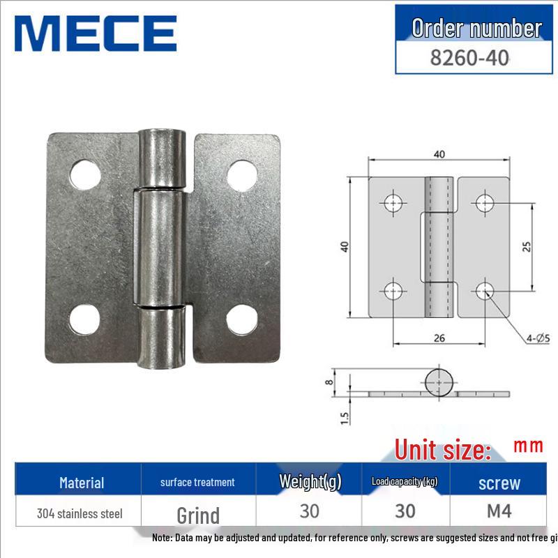 304 Stainless Steel Thickened Cabinet & Wooden Door Hinges