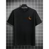 European sizes Men's Cotton Vintage Short Sleeve T-Shirt - Casual Round Neck Summer Tee with Subtle Geometric Patterns