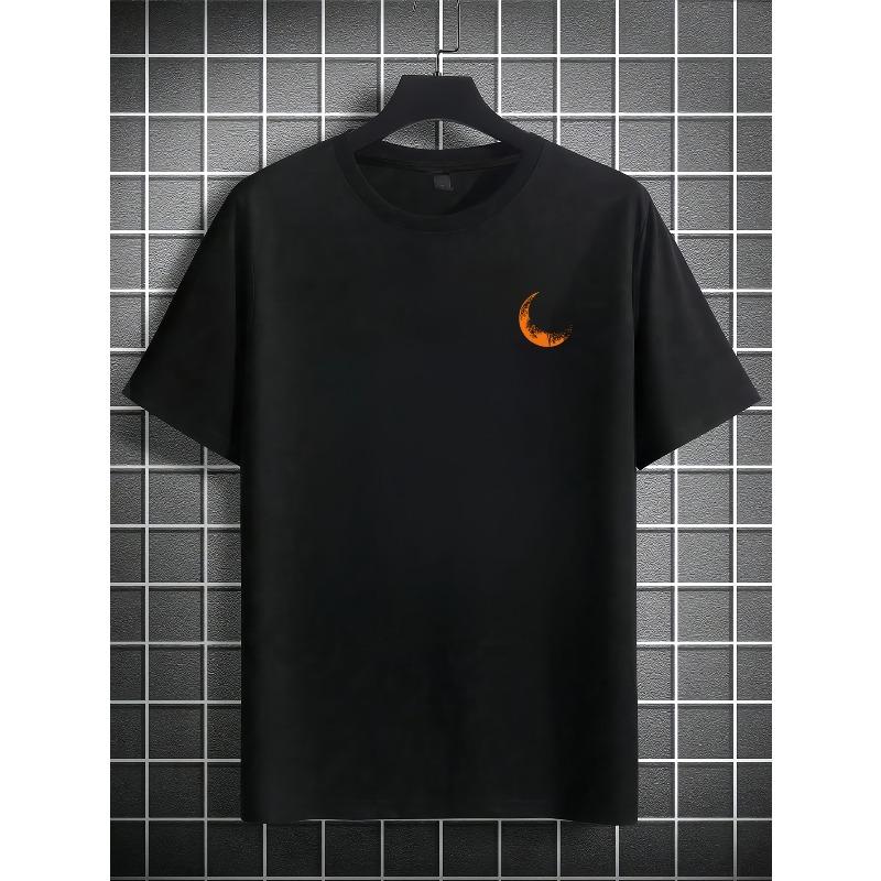 European sizes Men's Cotton Vintage Short Sleeve T-Shirt - Casual Round Neck Summer Tee with Subtle Geometric Patterns