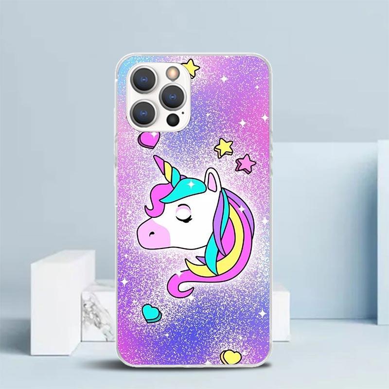 Pink Unicorn Rainbow Phone Case For IPhone 16 17 Air 16E 15 14 Plus 13 Mini 12 11 Pro Max 7 8 + SE 2020 Soft TPU Back Cover 16 1