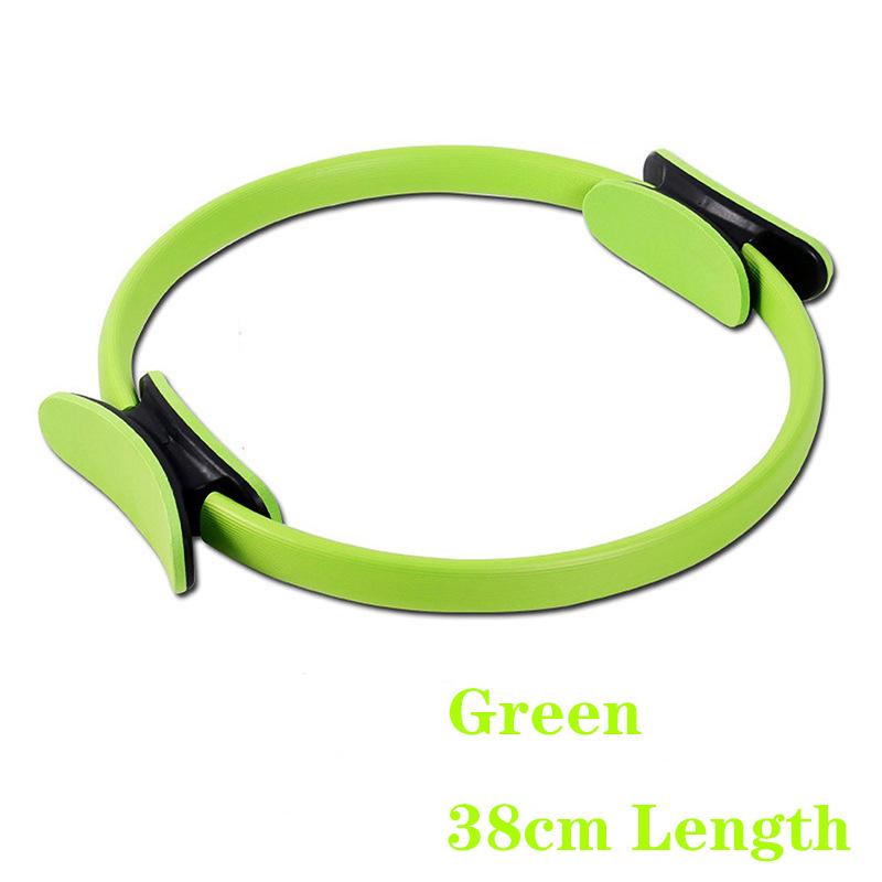 

38 см кольцо для йоги, фитнеса, пилатеса, для женщин и девочек, круговое волшебство, двойное упражнение, домашний тренажерный зал, тренировки, спорт, похудение, сопротивление тела, 6 цветов Green