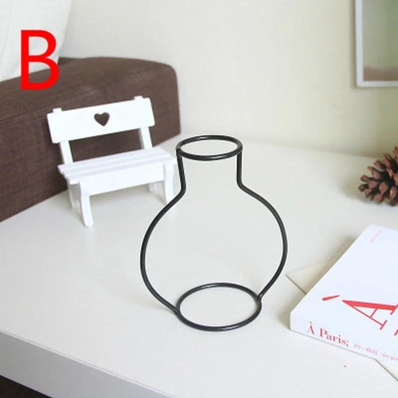 Abstract Black Lines Minimalist Abstract Iron Vase Dried Flower Vase Racks Nordic Flower Ornaments Home Party Decoration Vase