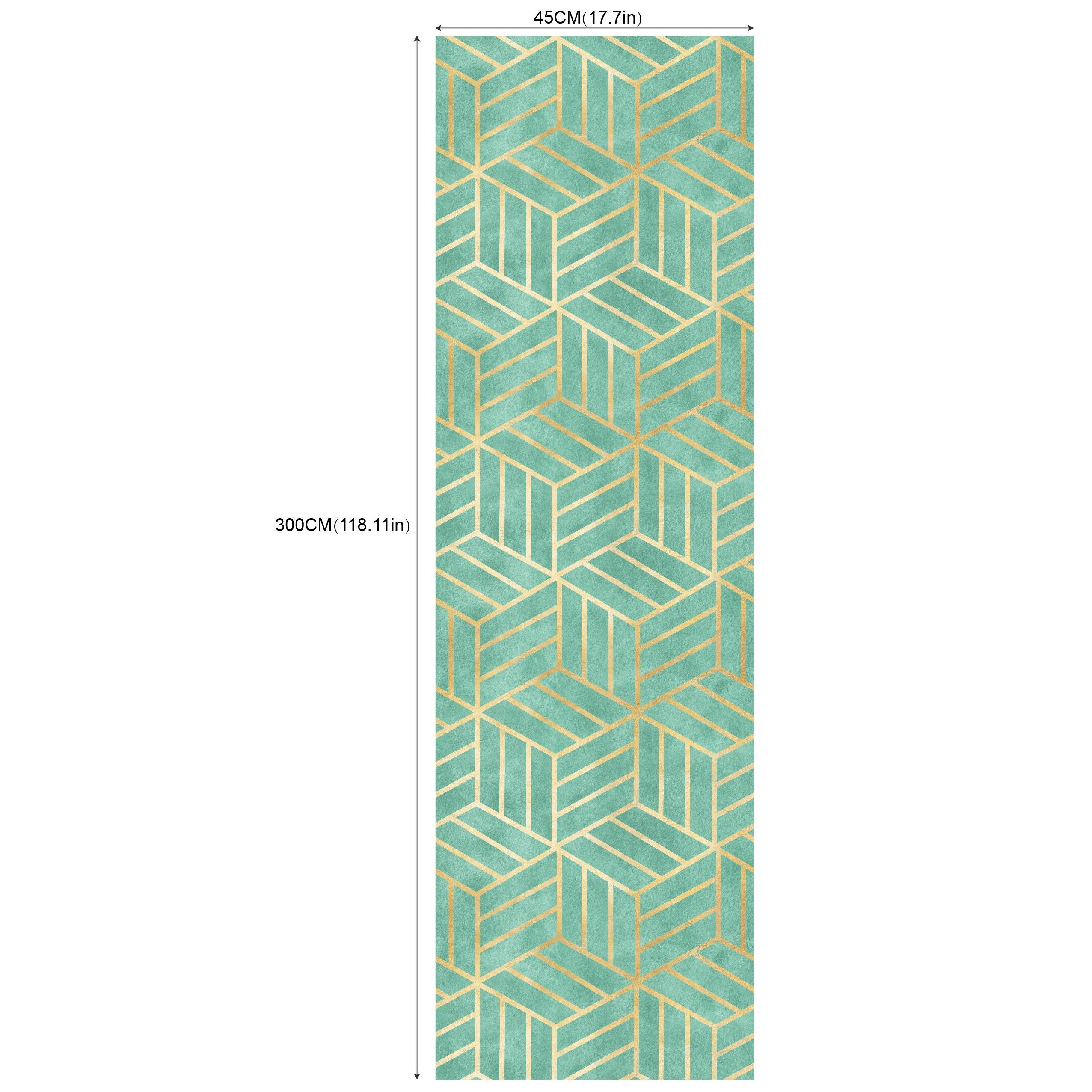 

HDHome Светло-зеленые и золотые геометрические обои в полоску в форме шестиугольника, самоклеящиеся, съемные 3mx45cm