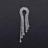 Heart Chain Metal Tassel Brooch Korean Style Suit Lapel Pin for Women Men Fashion Accessories for Ceremony